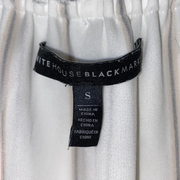 White house black market top, White with metallic stripes, perfect for spring! - Picture 3 of 6